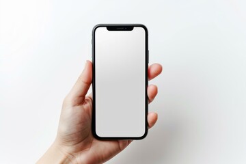 Blank Smartphone Mockup on Hand created with Generative AI