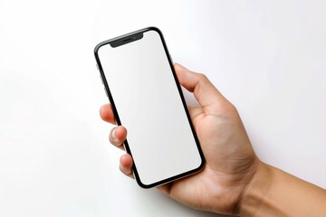 Blank Smartphone Mockup on Hand created with Generative AI