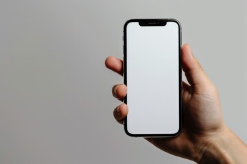 Blank Smartphone Mockup on Hand created with Generative AI