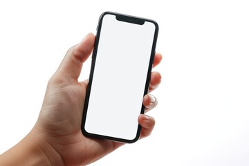 Blank Smartphone Mockup on Hand created with Generative AI