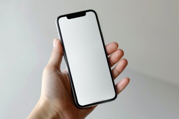 Blank Smartphone Mockup on Hand created with Generative AI