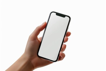 Blank Smartphone Mockup on Hand created with Generative AI