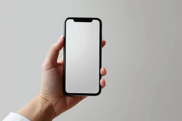 Blank Smartphone Mockup on Hand created with Generative AI