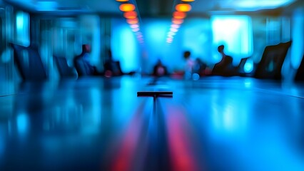 Wall Mural - Business meeting in boardroom with blurred people focus on office table. Concept Business, Meeting, Boardroom, Blurred People, Office Table