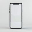 Empty screen smartphone in isolated white background for mockup. mobile phone in an empty space. Ai generated.