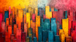 Abstract colorful cityscape background