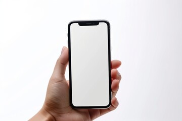 Blank Smartphone Mockup on Hand created with Generative AI