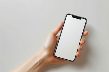 Blank Smartphone Mockup on Hand created with Generative AI