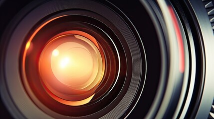 Poster - Close-up shot of a DSLR lens aperture with colored highlights.