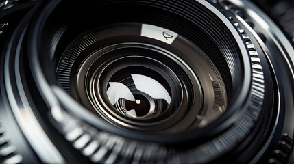 Poster - Close-up shot of a DSLR lens aperture with colored highlights.