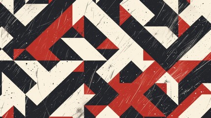 Poster - Stylish geometric pattern from repeating triangles with geometric tiles.