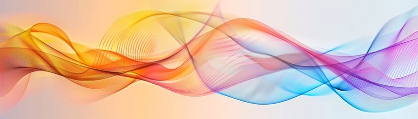 Wall Mural - beautiful transparent wavy line background with blurred gradients.