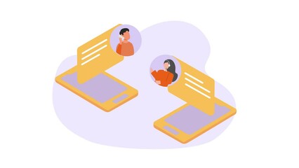 Poster - Animated video customer support service concept. Full length animation illustration. High quality 4k footage