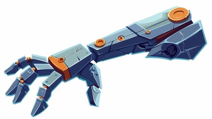 Poster - The arm of a robot or industrial machine can be used for manipulating objects, cartoon modern illustration