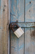 one old padlock on old door