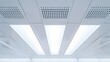 © Irina Ukrainets - Modern office ceiling with bright fluorescent lights. Sleek and clean design for corporate interiors. Perfect for business and architectural concepts. AI