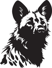 hyena silhouette vector illustration white background