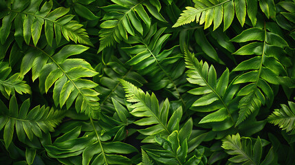 Poster - Green fern leaf texture, nature background, tropical leaf