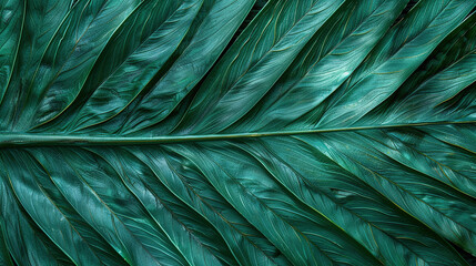 Poster - Green fern leaf texture, nature background, tropical leaf
