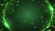 © Mark - The background is transparent with a border of abstract glow effect with sparkles. It is composed of the image of a magic green mist with sparkles. Flying sparks and shiny particles.
