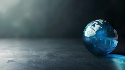 Aufkleber - Conceptual AI-Generated Image of a Glass Globe on a Dark Background. Modern, Mysterious, with a Global Theme. Perfect for Editorial Use. AI