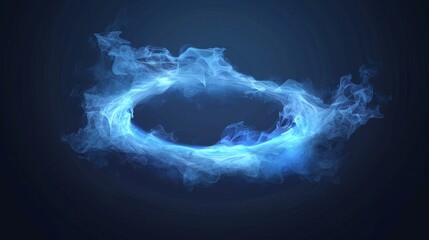 Poster - Smoke ring cloud modern steam round cloud effect. Abstract transparent hookah shape isolated on white background. 3D realistic vapor or cigarette frame mist texture. Air trail icon for jump games.