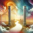 Pearly Gates. Gateway to heaven. A modern artistic interpretation
