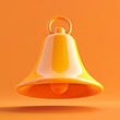 Loud Alarm Bell Icon Illustrate a 3D icon of a loud ringing alarm bell, symbolizing high urgency, AI Generative