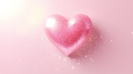 Wall Mural - 3d pink heart shape, Valentine's Day concept