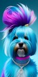 portrait of a dog blue