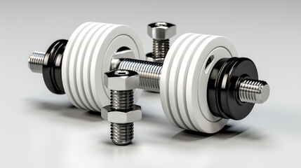 Wall Mural - dumbbell isolated on white