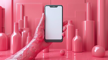 hand holding smartphone. perfect for mobile phone app or website design.