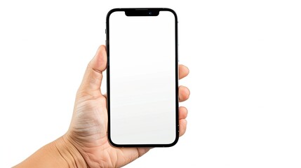 Hand holding smartphone. Perfect for mobile phone app or website design.