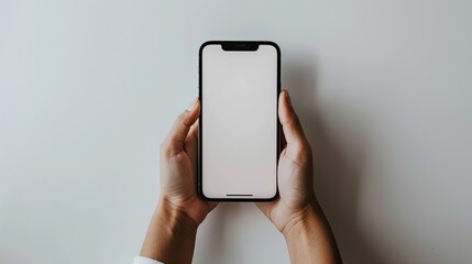 Hand holding smartphone. Perfect for mobile phone app or website design.