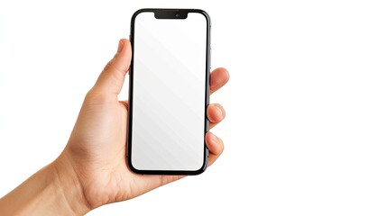 Hand holding smartphone. Perfect for mobile phone app or website design.