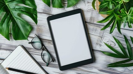 Tablet with blank screen. Perfect for presentation of website design and mockup.