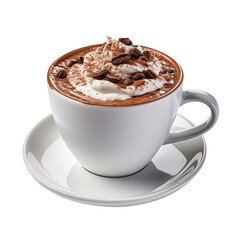 Hot chocolate cup isolated on transparent background