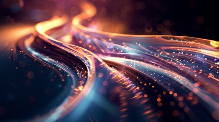 Poster - A captivating flow of data streams, represented by elegant lines and curves that gracefully intertwine and converge.