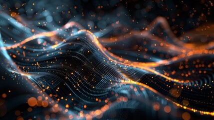 Poster - A captivating flow of data streams, represented by elegant lines and curves that gracefully intertwine and converge.