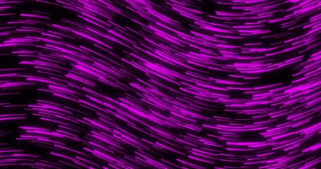 Wall Mural - curve wavy particle lines moving and flowing in one direction. abstract pink color particles line mo