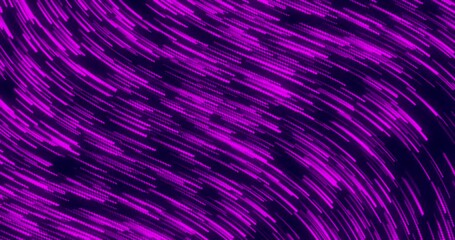 curve wavy particle lines moving and flowing in one direction. abstract purple color particles line 
