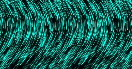 Wall Mural - curve wavy particle lines moving and flowing in one direction. abstract cyan color particles line mo