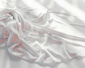 Poster - Vibrant T-Shirt Mockup on White Cotton Surface Reflecting Modern Fashion Trends, Demonstrating Detailed Shadow and Light Interactions for Graphic Design Showcases