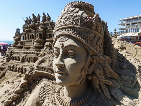 Antalya Sand Festival, Turkey, featuring intricate sand sculptures by artists from around the world along the Mediterranean coast