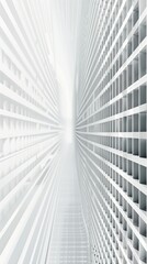 Canvas Print - A digitally created white tunnel with a geometric grid pattern exuding a futuristic perspective