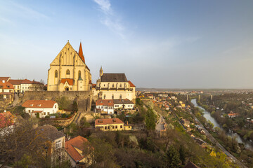 Wall Mural - Church of Saint Nicholas in Znojmo town at sunset. The South Moravian Region in Czech Republic, Europe.