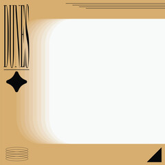 Poster - Abstract Brown Minimal Boho Style Frame Background with Brutalism Decoration Shapes
