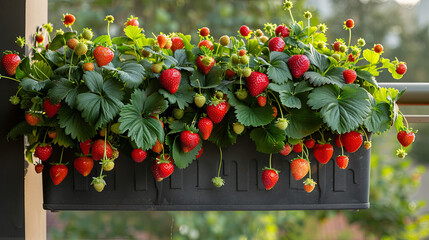 Poster - Strawberry plants on the balcony