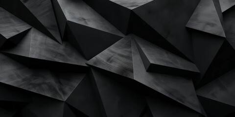 Aufkleber - 3d black geometric pattern on a square background, black diamond pattern abstract wallpaper on dark background, Digital black textured graphics poster banner background