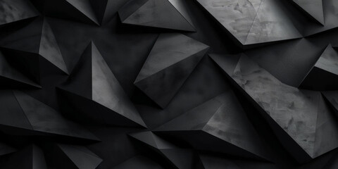 Aufkleber - 3d black geometric pattern on a square background, black diamond pattern abstract wallpaper on dark background, Digital black textured graphics poster banner background
